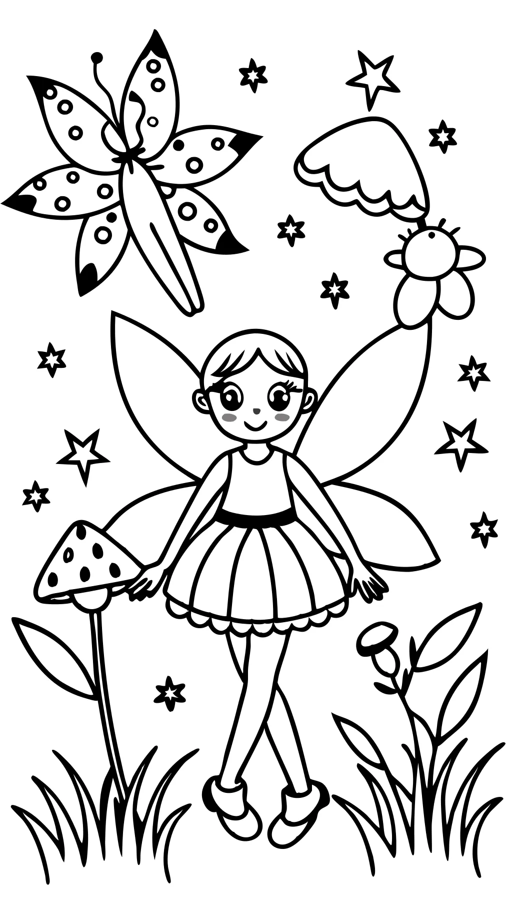 coloring page fairies